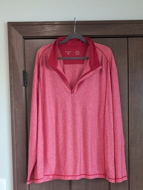 Antigua Men's Heathered Pink Half-Zip Pullover